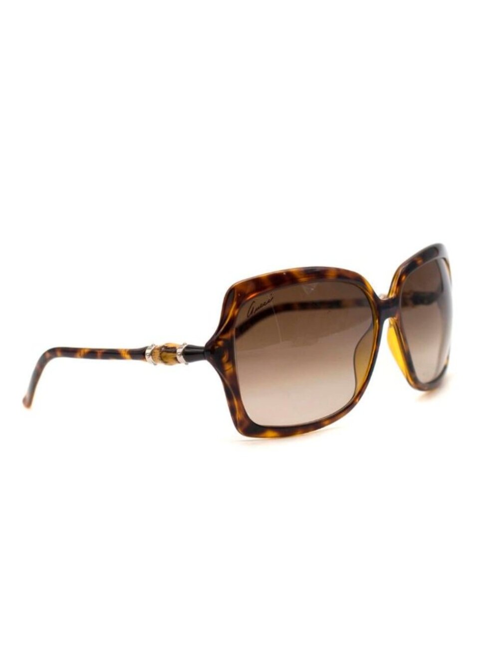 Gucci Bamboo Oversized square-frame tortoiseshell sunglasses Brown-tinted lenses